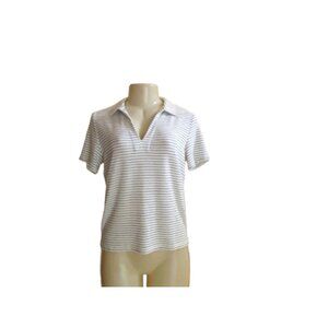 Rag & Bone Womens Black Stripe Short Sleeve V-Neck Top Size S/P